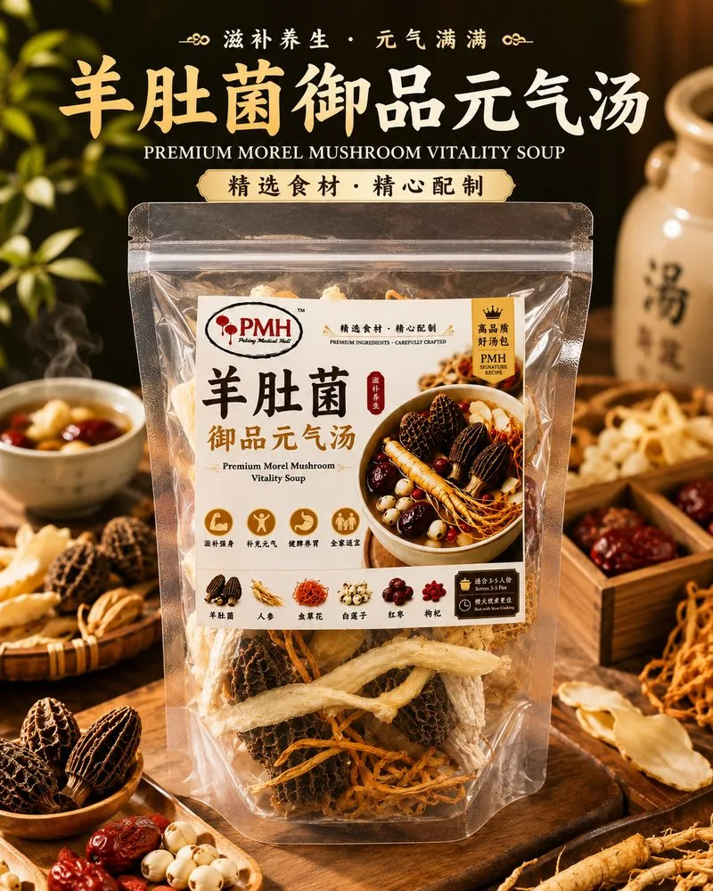 PMH 羊肚菌御品元气汤 — 九味精选食材产品海报